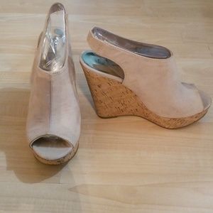 Gently Used Carlos Santana Suede Wedge Sandal